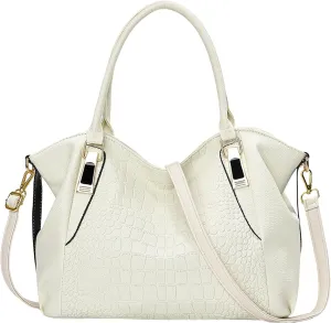 Fashionable And Simple Women's Large Capacity Soft Leather Texture Casual Crossbody Bag School Bag (White, One Size)