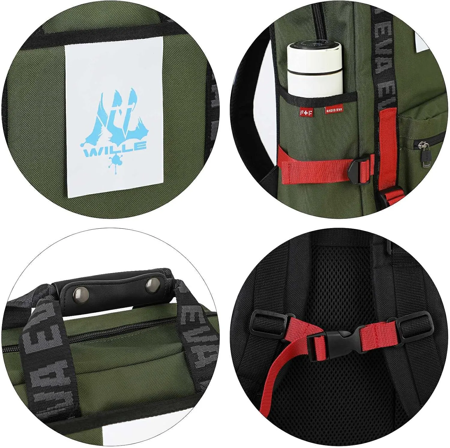 FIREFIRST Neon Genesis Evangelion Backpack 15.6 Laptop Backpacks Travel Leisure Backpack