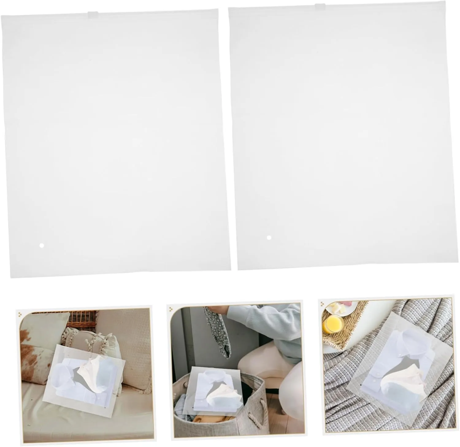 Frosted Zipper Bag Set 50pcs Swimwear Storage Bags for T-shirts Underwear and Swimwear Clear Plastic Organizers for Home and Travel