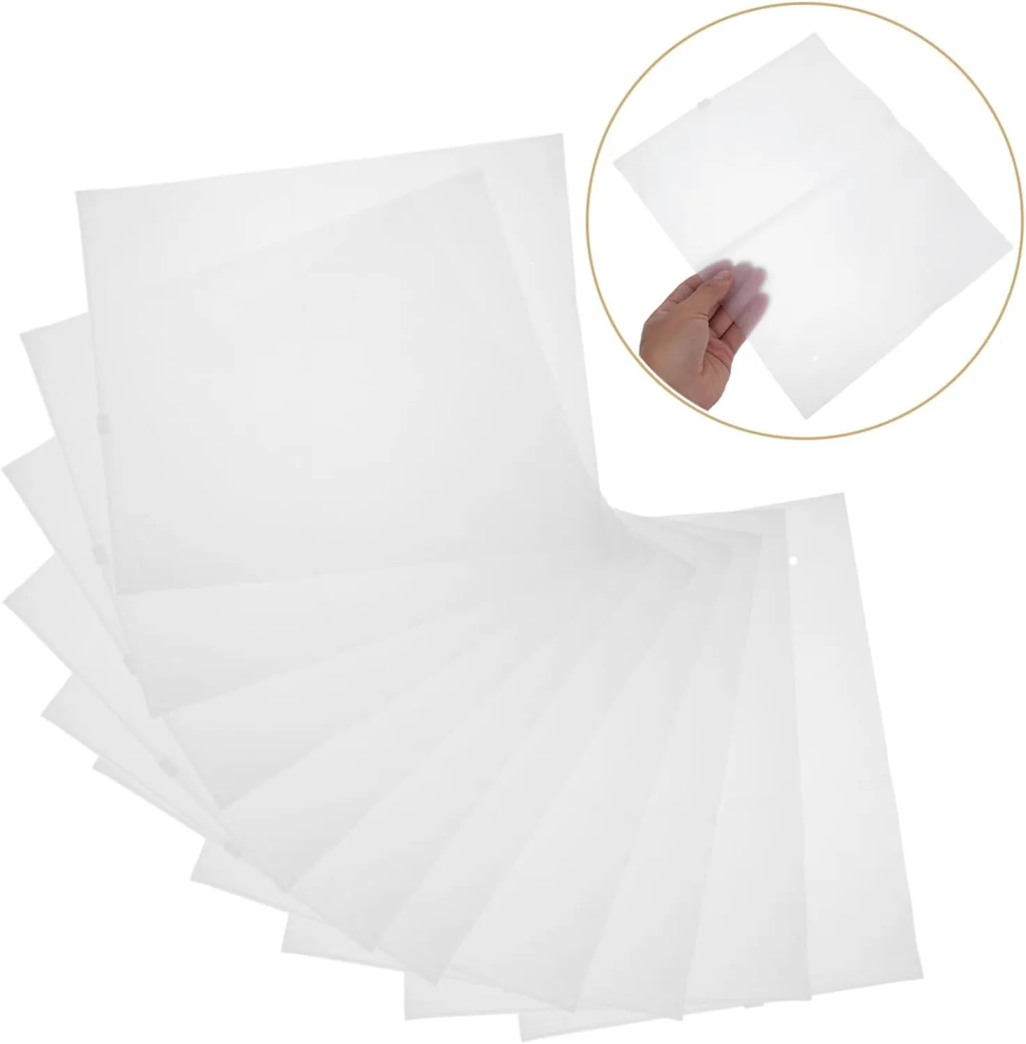 Frosted Zipper Bag Set 50pcs Swimwear Storage Bags for T-shirts Underwear and Swimwear Clear Plastic Organizers for Home and Travel