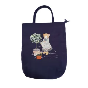 Fun canvas Bag Tote bag Reusable soft grocery bag, Birthday, Christmas, novelty woman, couple, best friend, adult, teen, Cute canvas bag for women, Fun cute gift (Royal Blue (Bear Garden))