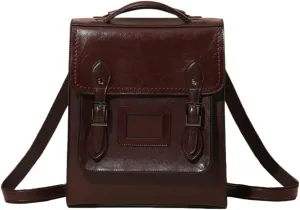 Genuine Leather Shoulder Bag for Women Convertible Backpack Handbag Multifuction Tote Bag Vintage Large Satchels