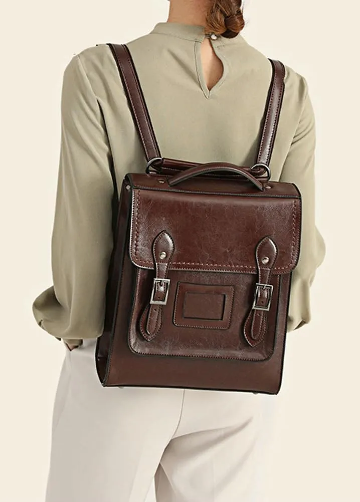 Genuine Leather Shoulder Bag for Women Convertible Backpack Handbag Multifuction Tote Bag Vintage Large Satchels