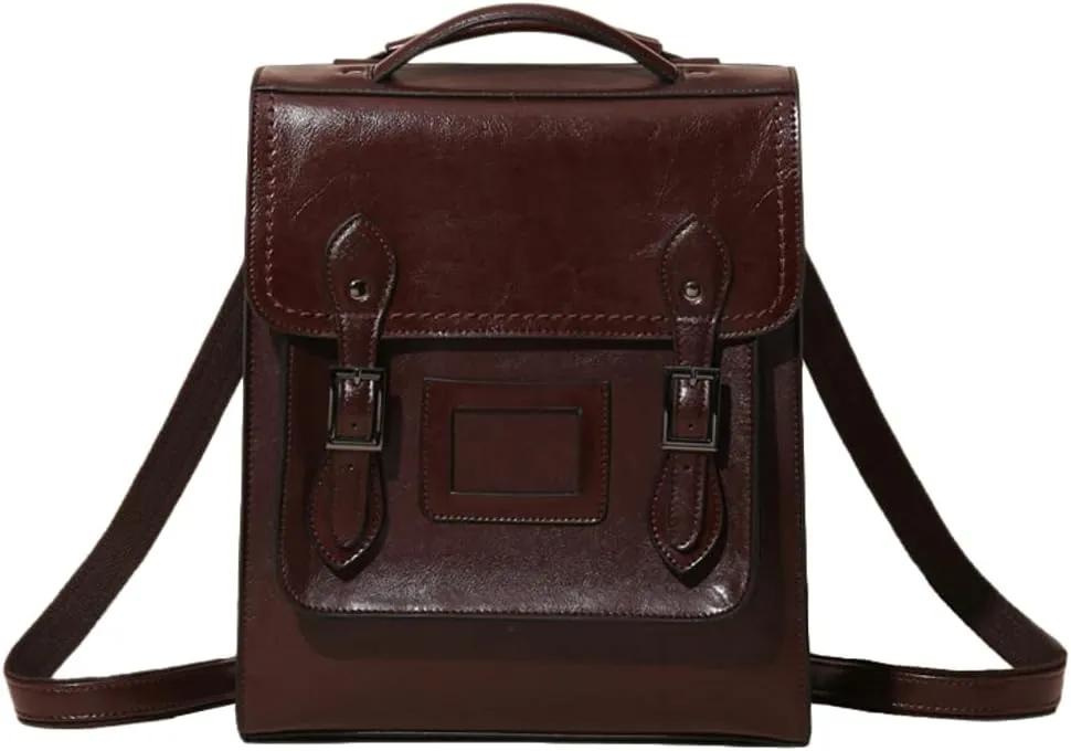Genuine Leather Shoulder Bag for Women Convertible Backpack Handbag Multifuction Tote Bag Vintage Large Satchels