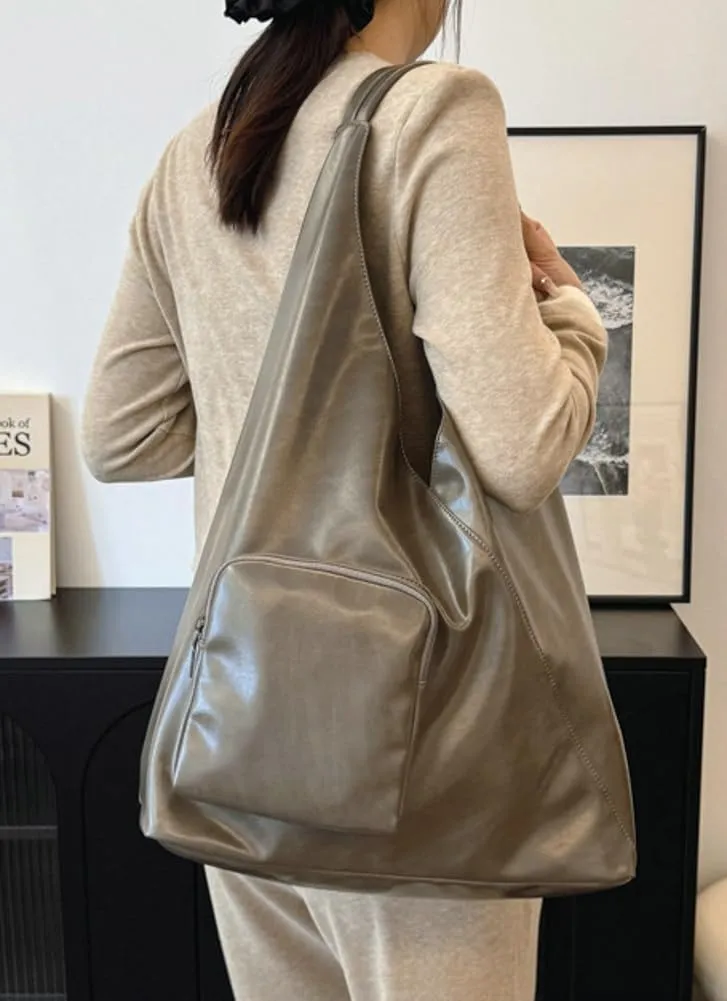 Glossy Vegan Leather Tote Bag for Women Large Shoulder Bag Casual Work Handbag Travel Purse Top Handle Satchels