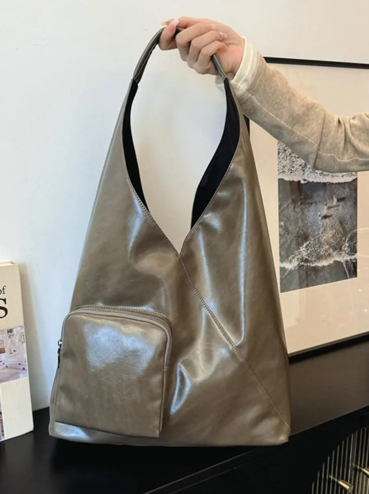 Glossy Vegan Leather Tote Bag for Women Large Shoulder Bag Casual Work Handbag Travel Purse Top Handle Satchels