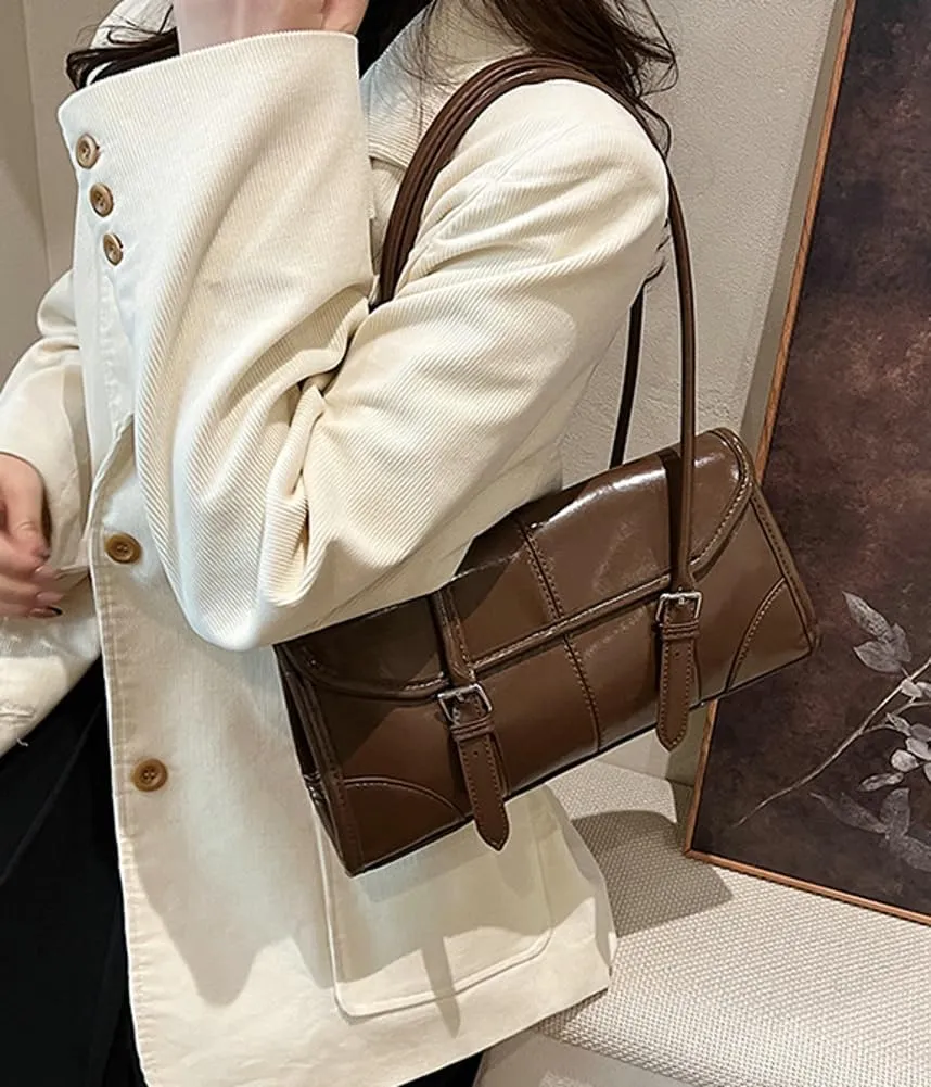 Glossy Vegan Leather Tote Bag for Women Small Y2k Shoulder Purse Trendy Handbags Top Handle Satchels 2024