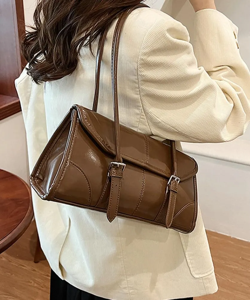 Glossy Vegan Leather Tote Bag for Women Small Y2k Shoulder Purse Trendy Handbags Top Handle Satchels 2024