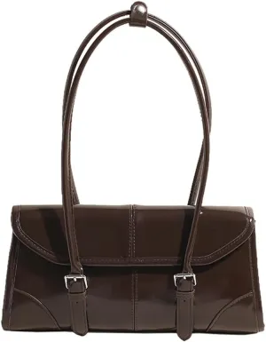 Glossy Vegan Leather Tote Bag for Women Small Y2k Shoulder Purse Trendy Handbags Top Handle Satchels 2024