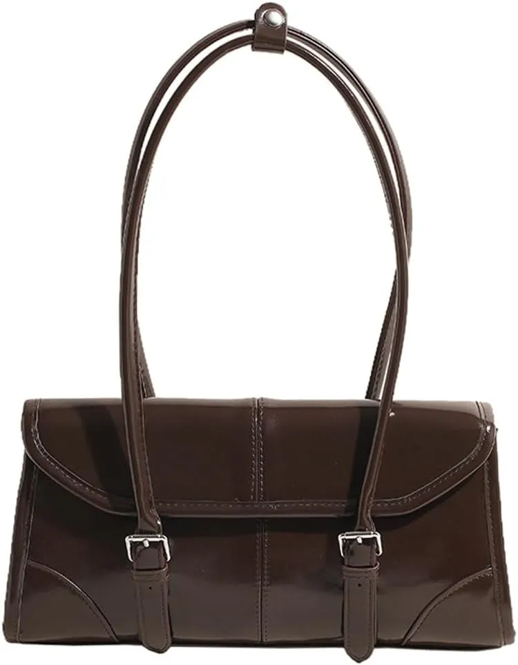 Glossy Vegan Leather Tote Bag for Women Small Y2k Shoulder Purse Trendy Handbags Top Handle Satchels 2024