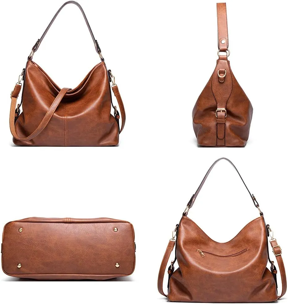 Handbag for Women PU Leather Shoulder Bag Shopper Hobo Purses Work Crossbody Bag Tote Satchels