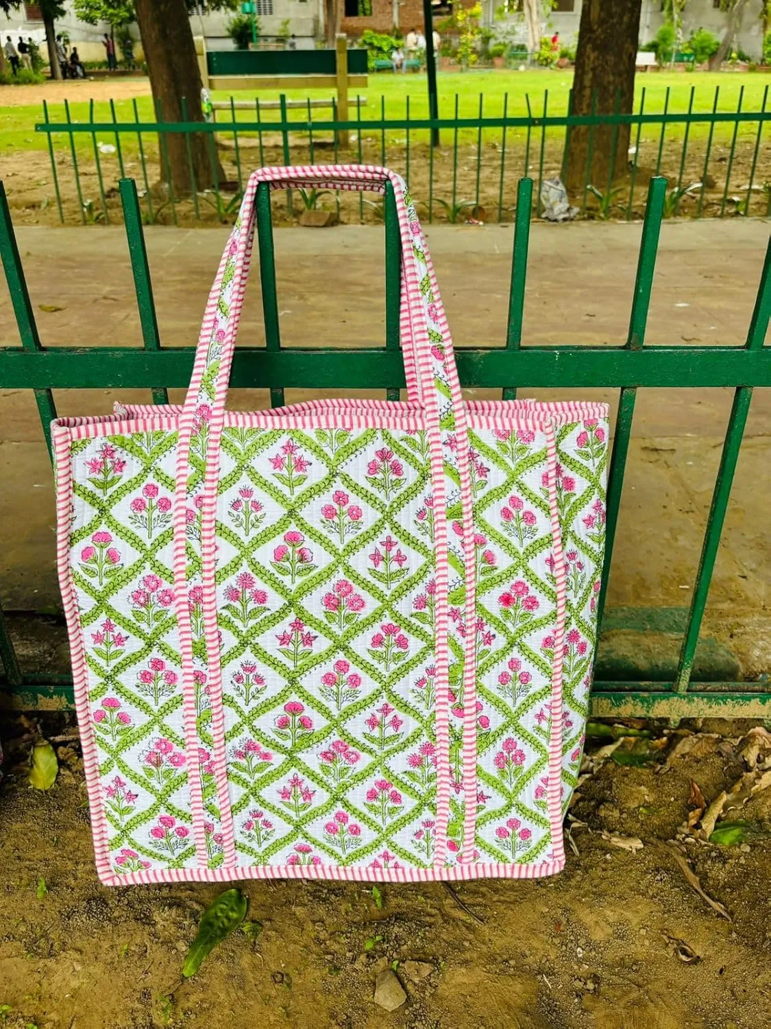 Handmade Large Tote Bag/Indian Quilted Tote Bags/Grocery Bag/Women Shopping Totes bag/Cotton Shoulder Bag