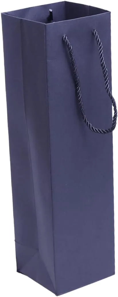 HEALLILY 10pcs Paper Wine Tote Bags with Handle Single Red Wine Packaging Black for Design Sturdy Bottom for Standalone Use