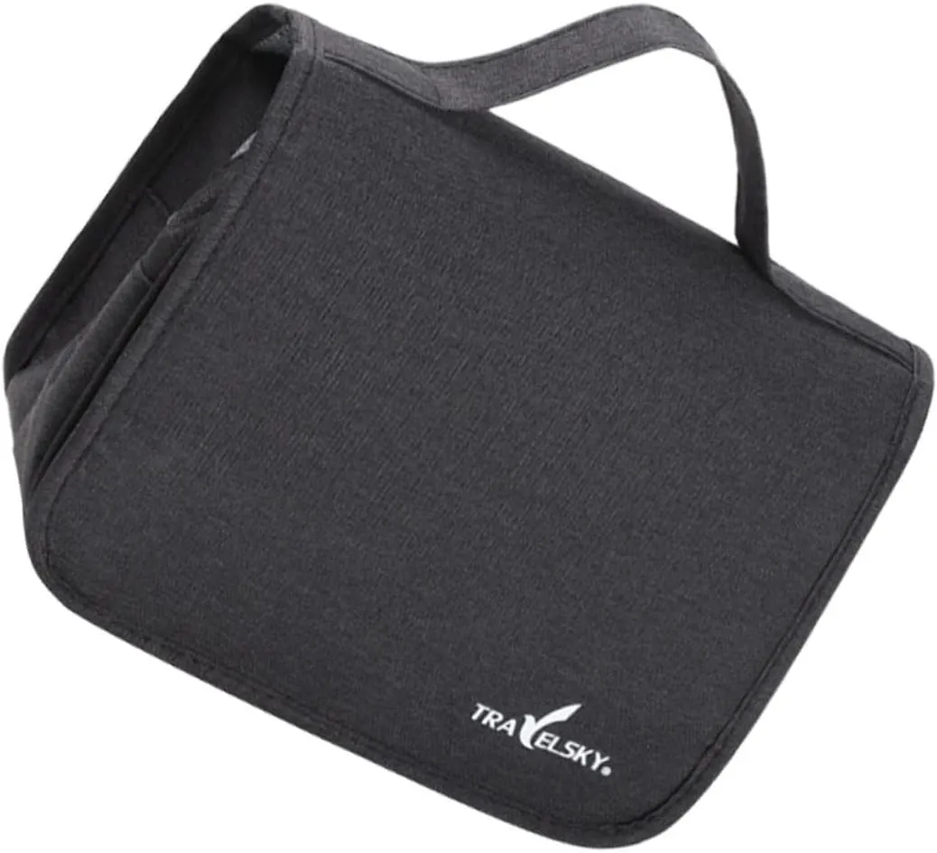 Hemoton Travel Essential Waterproof Toiletry Bag Makeup Bag Hanging Hook for Overnight Gym and