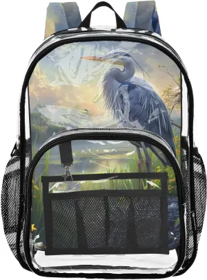 Heron Lake School Backpack for Boys, Large Clear Bag, Book Bag