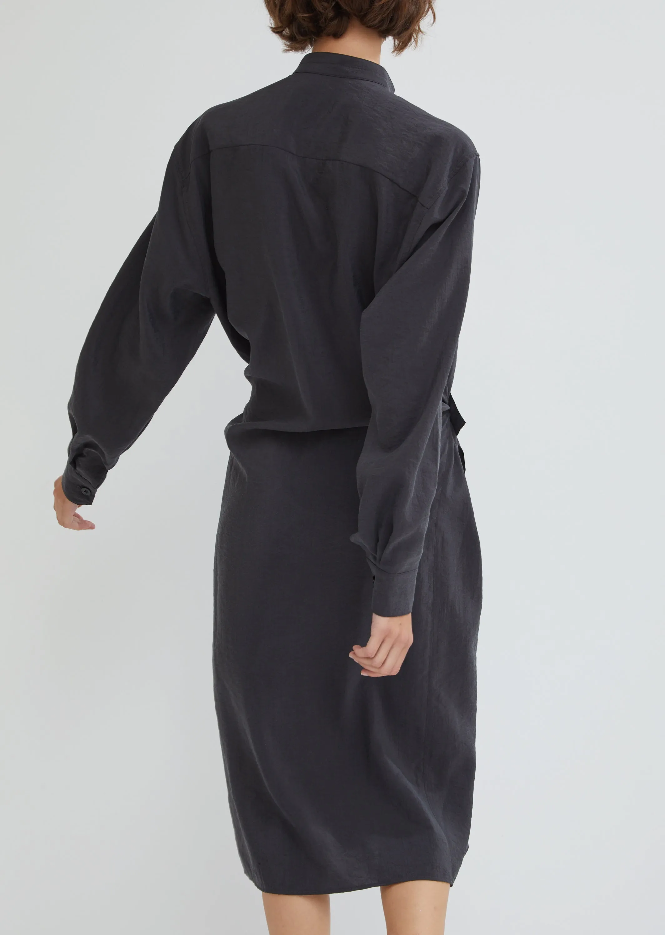 High Collar Twisted Dress