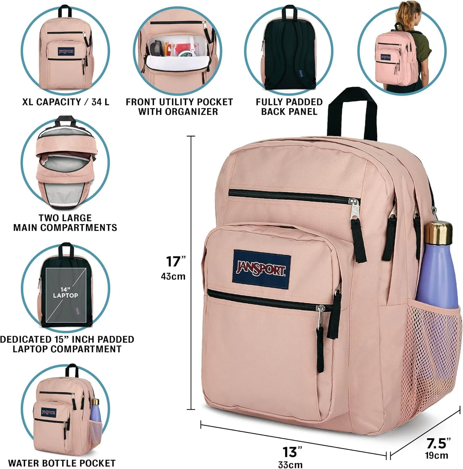 JanSport Laptop Backpack - Computer Bag with 2 Compartments, Ergonomic Shoulder Straps, 15 Laptop Sleeve, Haul Handle - Camo Illusion