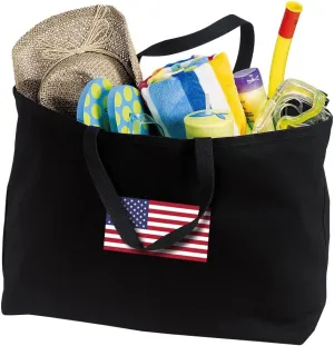 JUMBO USA Flag Tote Bag or Large Canvas American Flag Shopping Bag