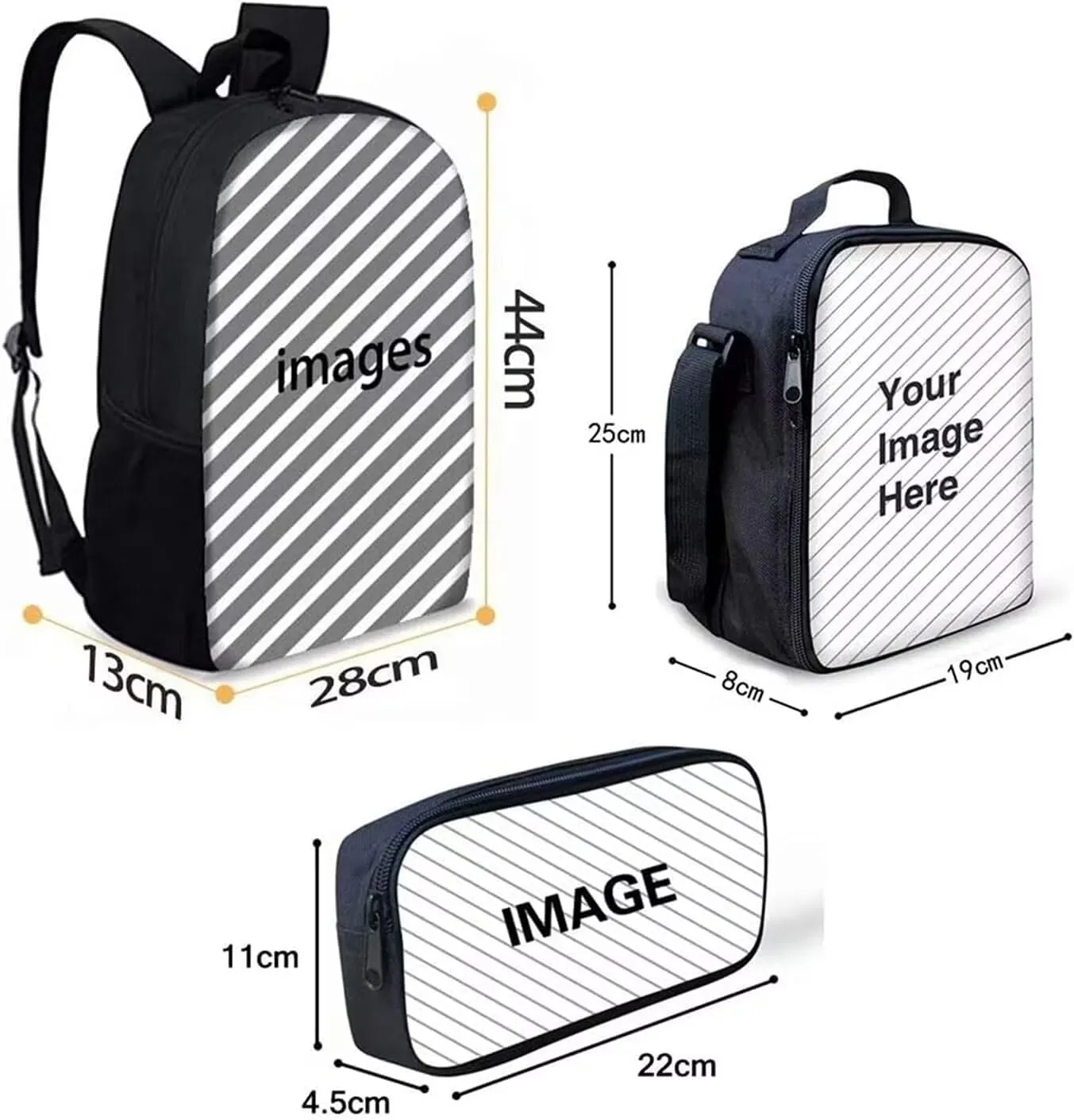 KEIAHUAN School Bag Backpack for Girls Blue Butterfly Print School Backpack Shoulder Schoolbags Primary School Bags with Lunch Box Pencil Bag