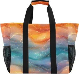 KLL Beach Tote Bag with Handles Foldable Sandproof Laundry Bag Travel