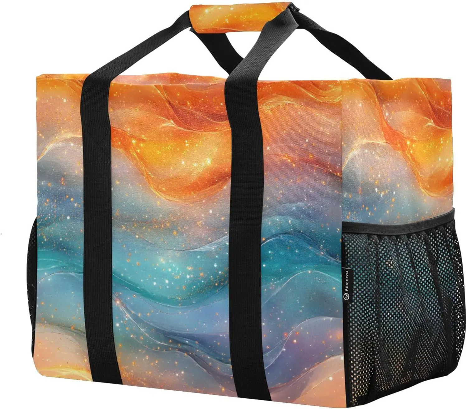 KLL Beach Tote Bag with Handles Foldable Sandproof Laundry Bag Travel