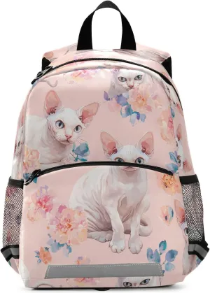 KLL Cute Devon Rex Cats Blush kid backpack diaper bag drawstring books bag for 2 year old