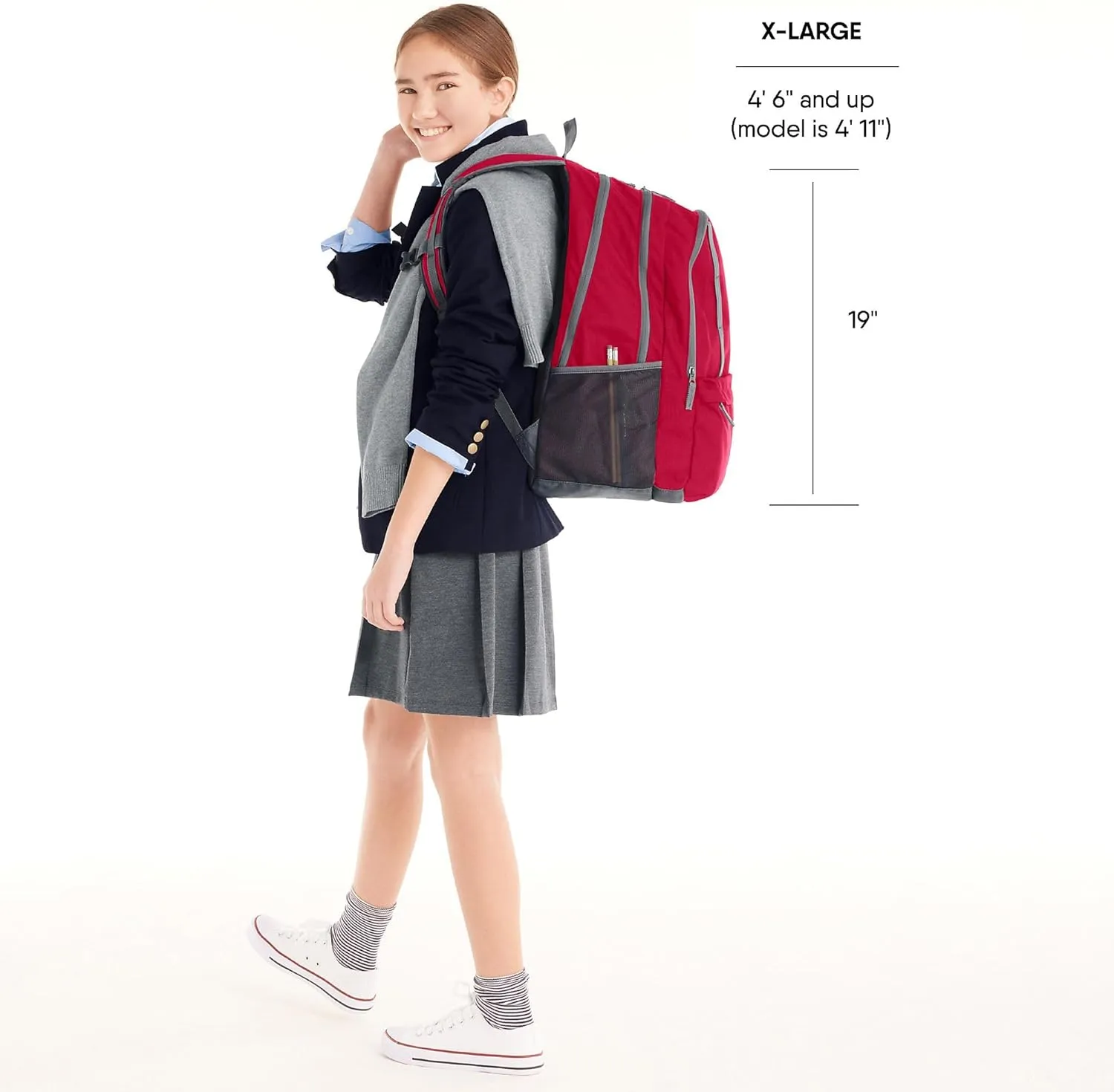 Lands' End Kids' ClassMate XL Backpack Warm Lavender Galaxy X-Large