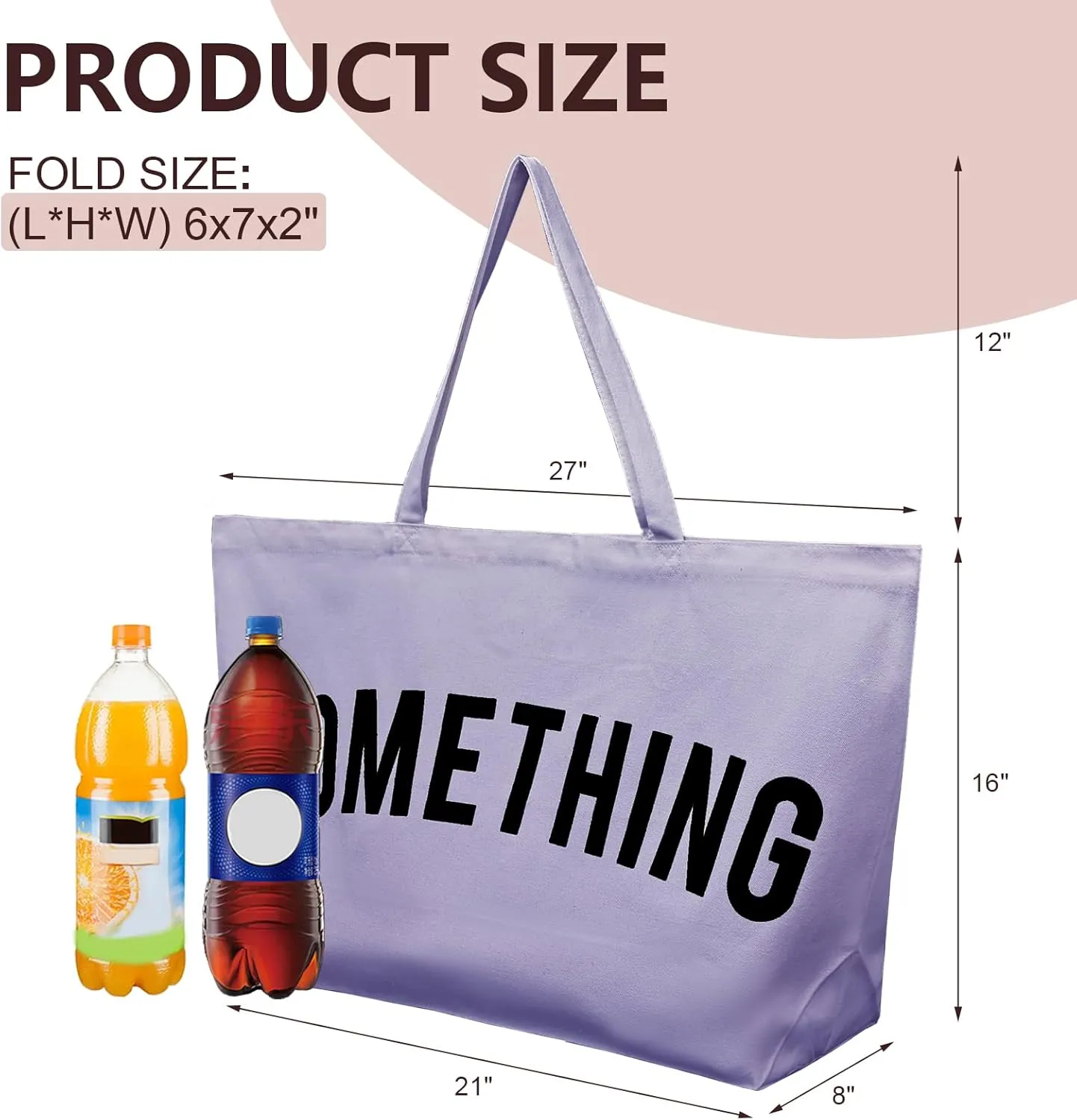Large Canvas Tote Bag - Extra Large Shopping Bag for Women Beach Totes Bags Reusable Big Grocery Bag