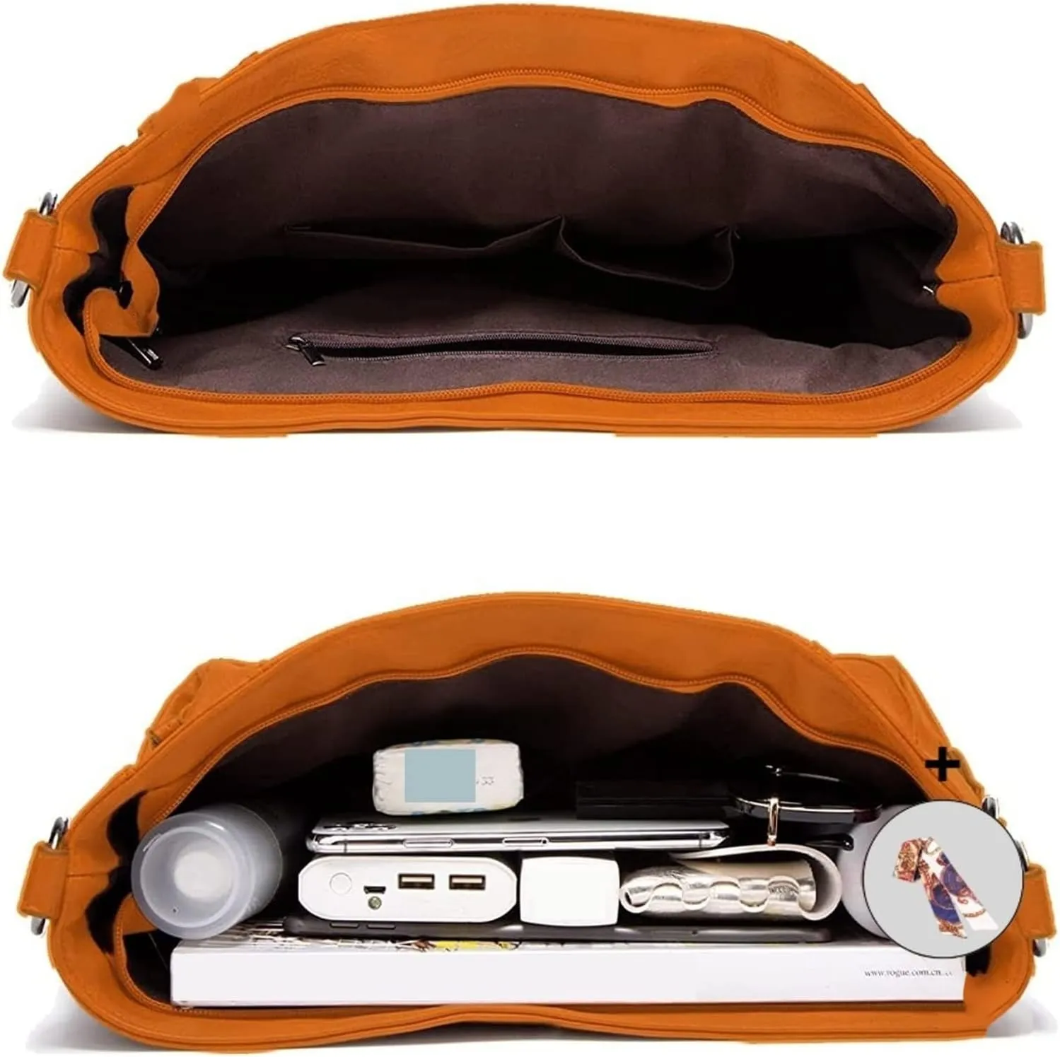 Large Shoulder Bags Zipper Bag For Womens Bags Pu Leather Crossbody Bag(Beige)