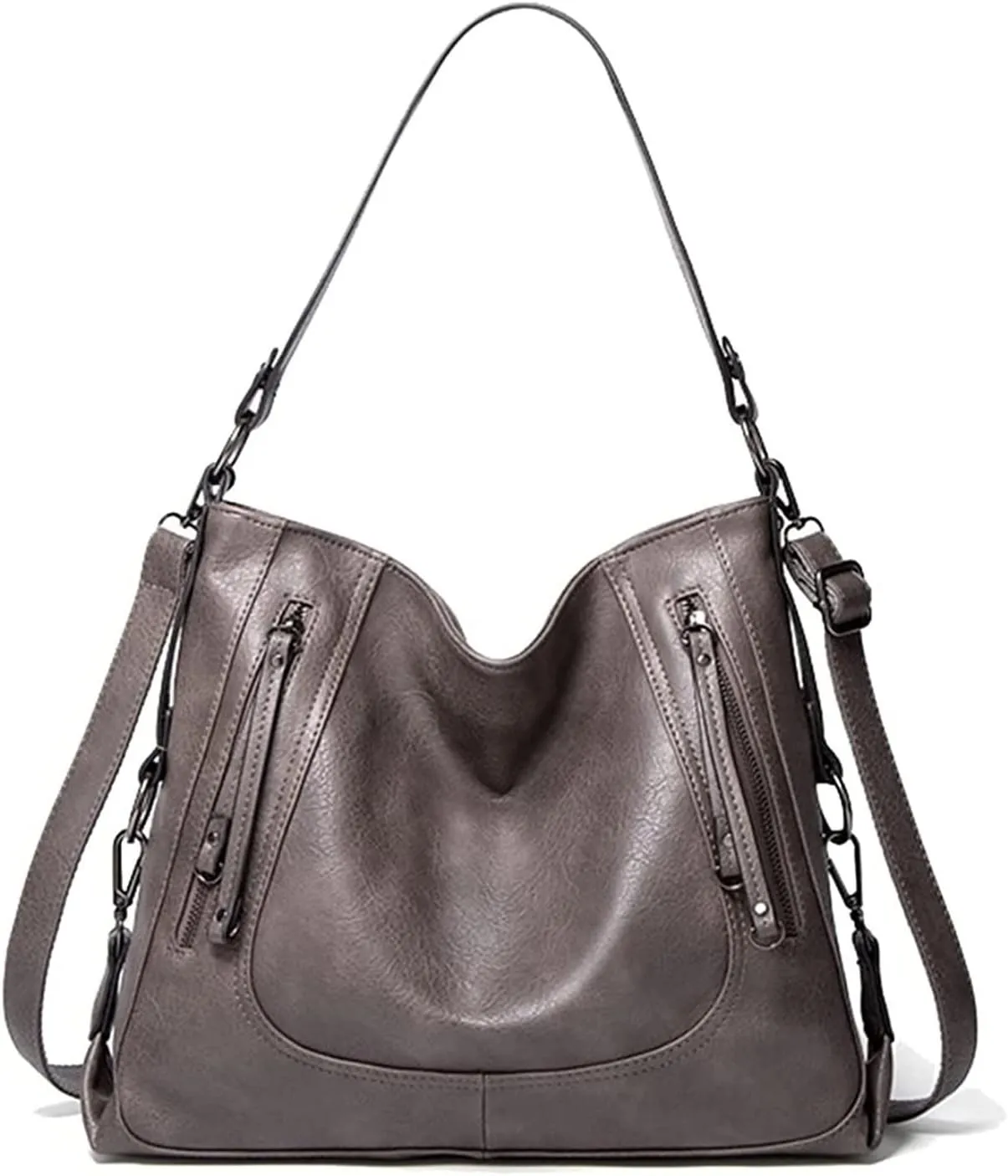 Large Shoulder Bags Zipper Bag For Womens Bags Pu Leather Crossbody Bag(Light green)