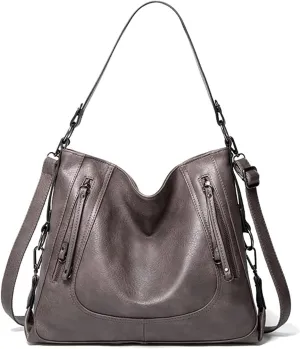 Large Shoulder Bags Zipper Bag For Womens Bags Pu Leather Crossbody Bag(Light green)