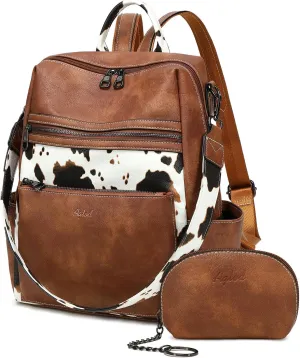 Leather Backpack Purse for Women Designer Ladies Shoulder Bag Fashion Faux Work Travel Daypack