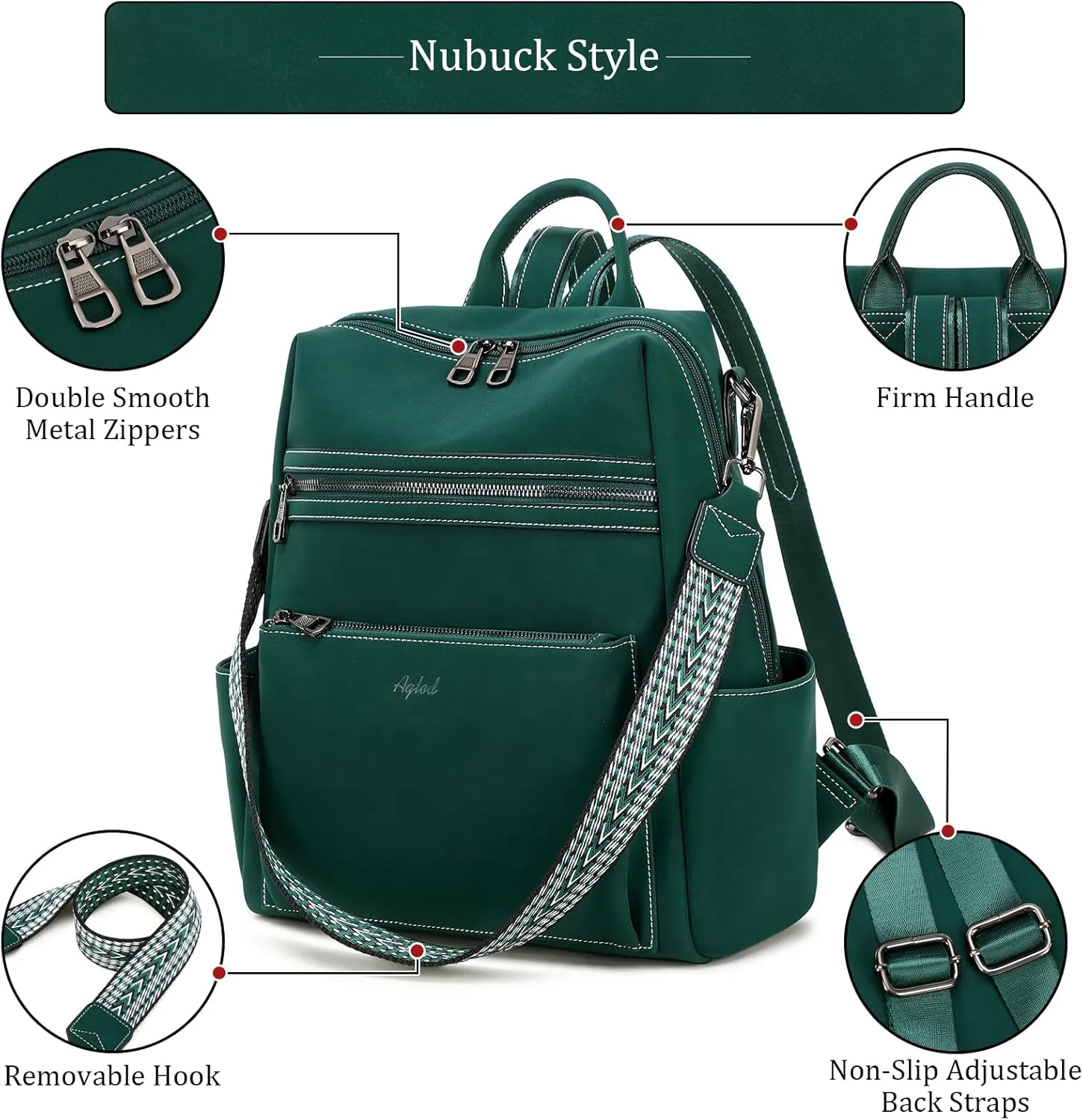 Leather Backpack Purse for Women Designer Ladies Shoulder Bag Fashion Faux Work Travel Handbags