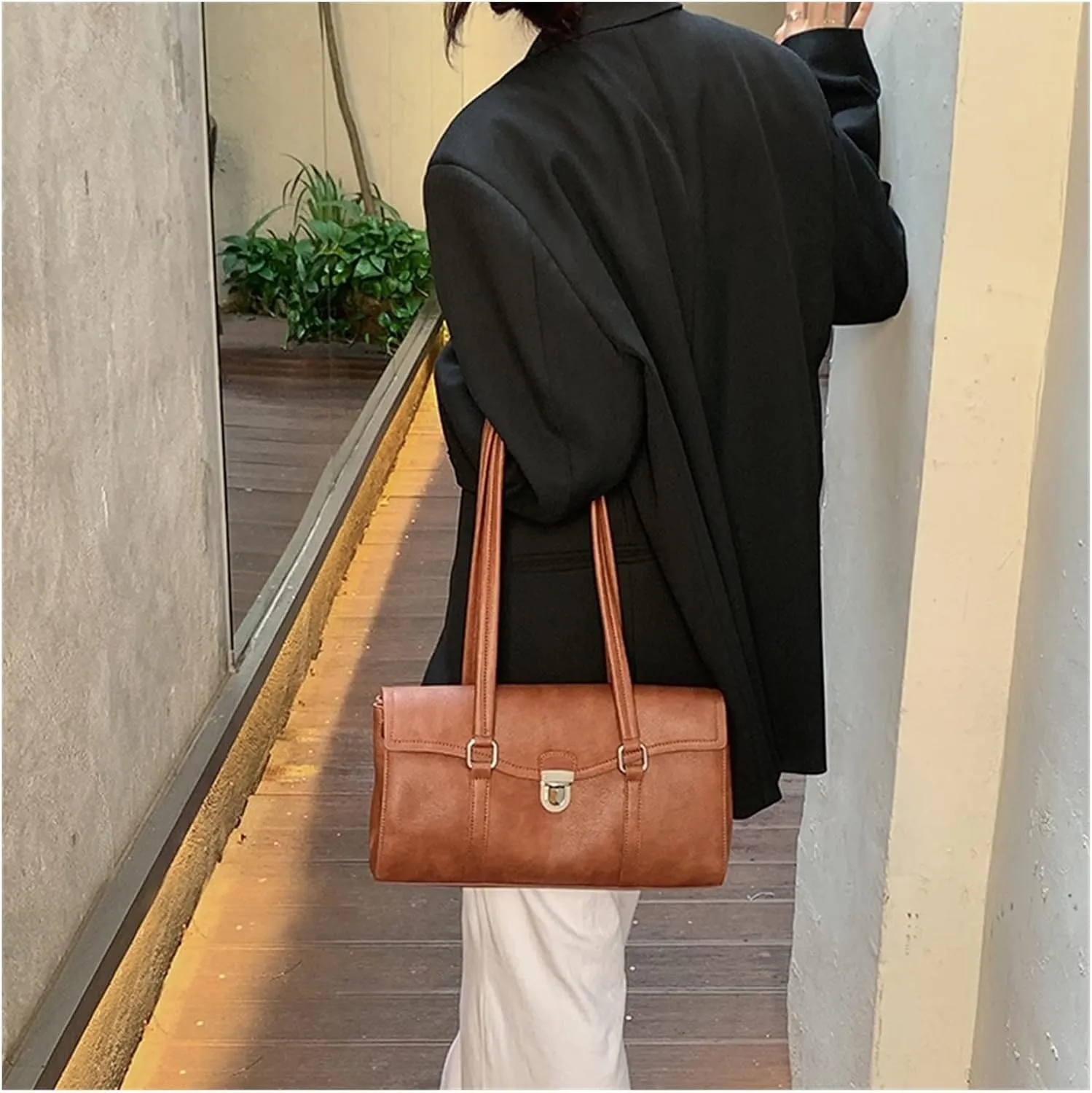 Leather Women Shoulder Bags Crossbody Bag For Women Handbags Female Luxury Ladies Handbag Totes Bag Women(Brown)