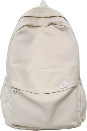 LELEBEAR Difa Bear Backpack - Kawaii Solid Color Cute Aesthetic Rucksack, Large Capacity (White)