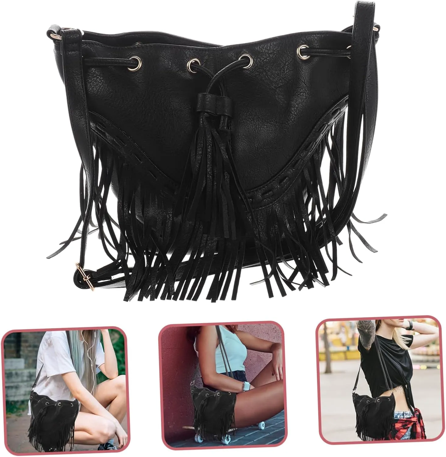 LIFKOME Draw Bucket Bag Crossbody Bag Outdoor Bag Shoulder Bag Women Bag Crossbody Purses for Women Women's