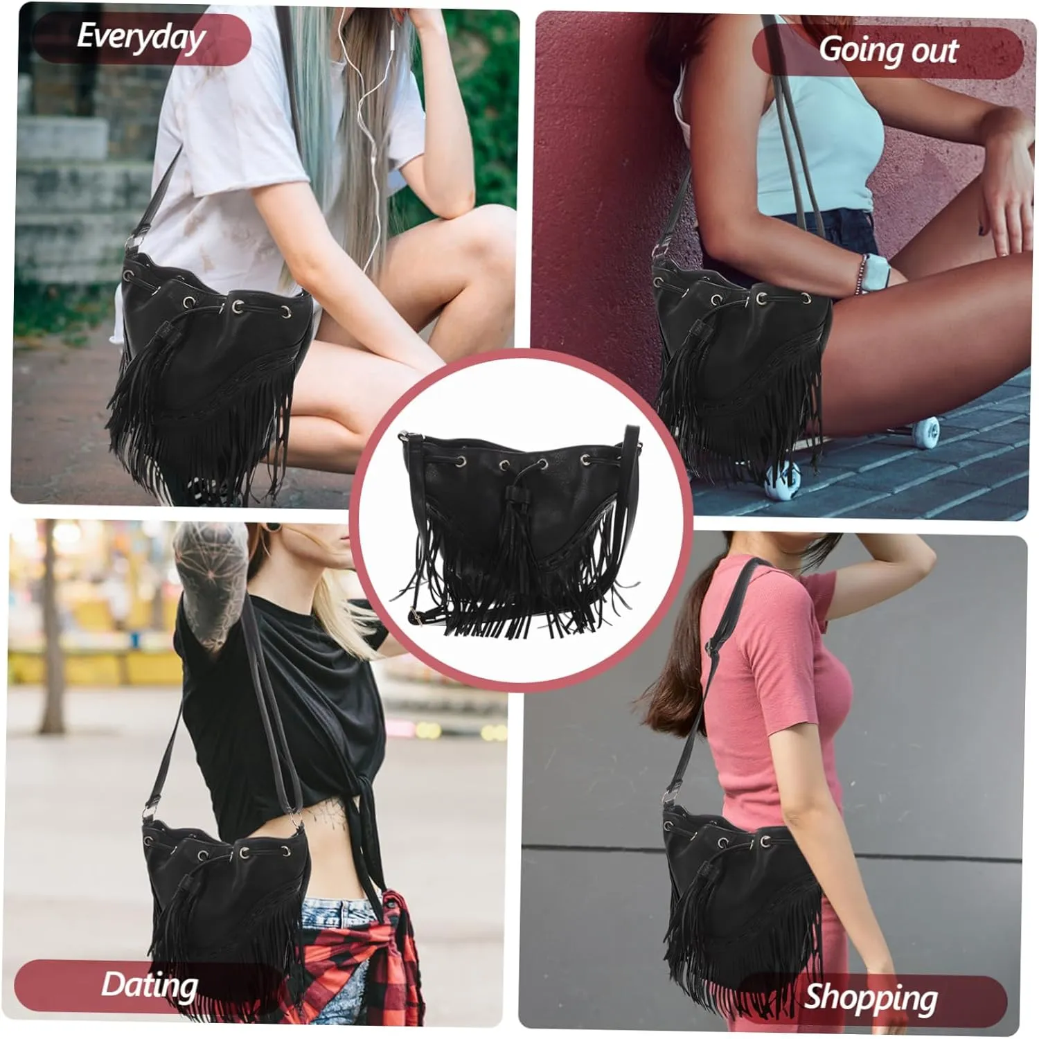 LIFKOME Draw Bucket Bag Crossbody Bag Outdoor Bag Shoulder Bag Women Bag Crossbody Purses for Women Women's