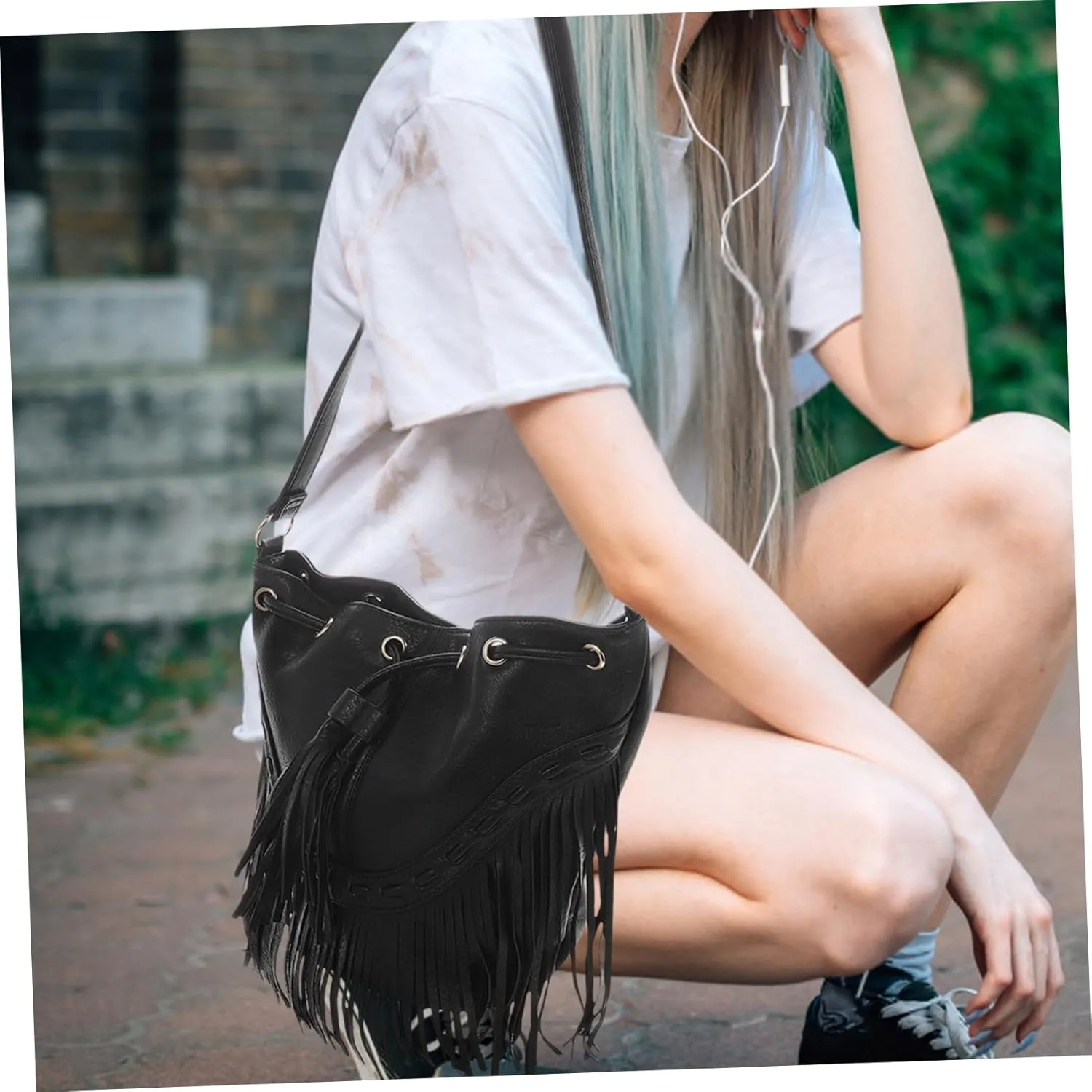 LIFKOME Draw Bucket Bag Crossbody Bag Outdoor Bag Shoulder Bag Women Bag Crossbody Purses for Women Women's