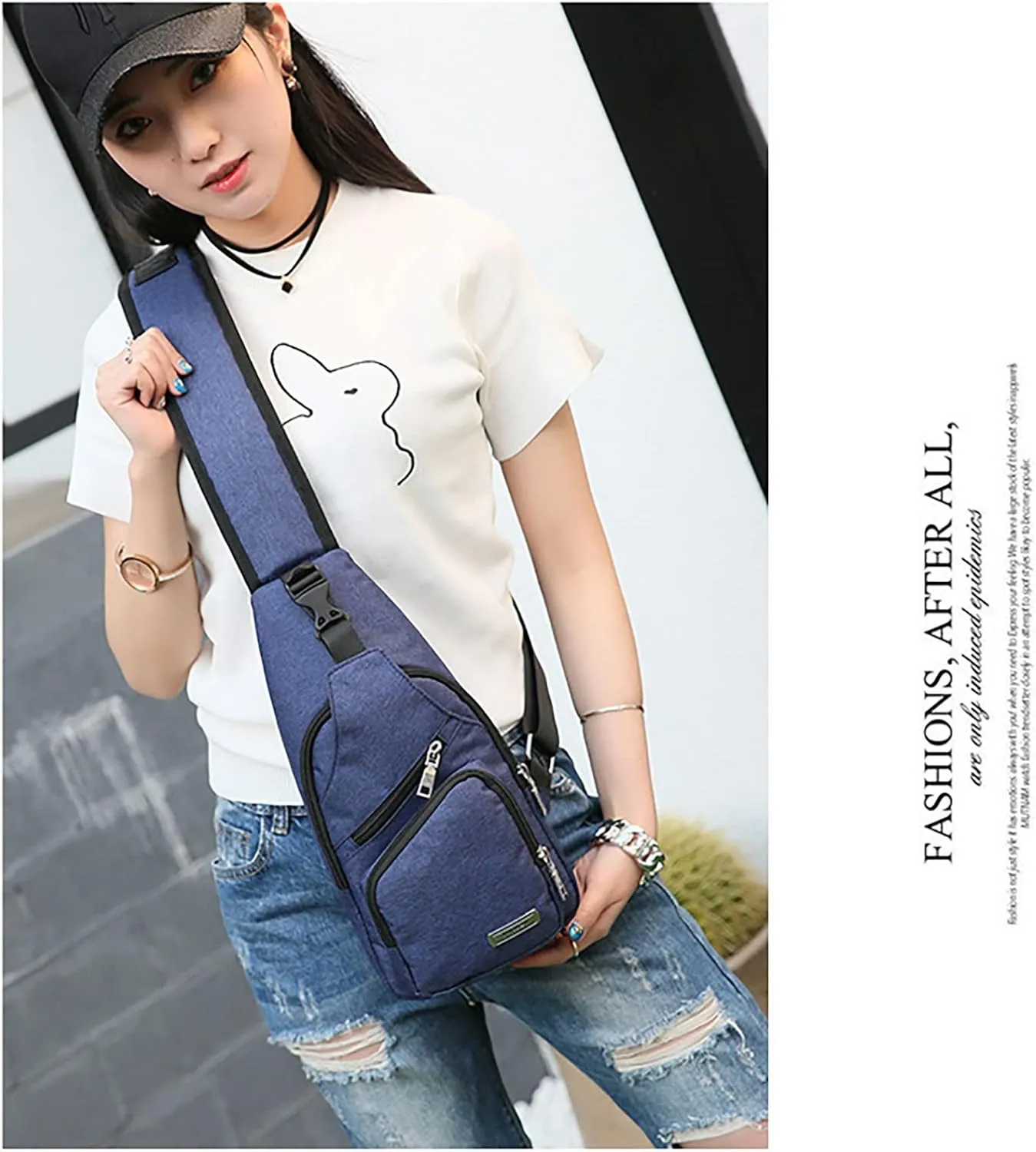 Lightweight Small Crossbody Bag for Women Men Cross Body Shoulder Bags with Keyholder Waterproof Backpack(Blue)