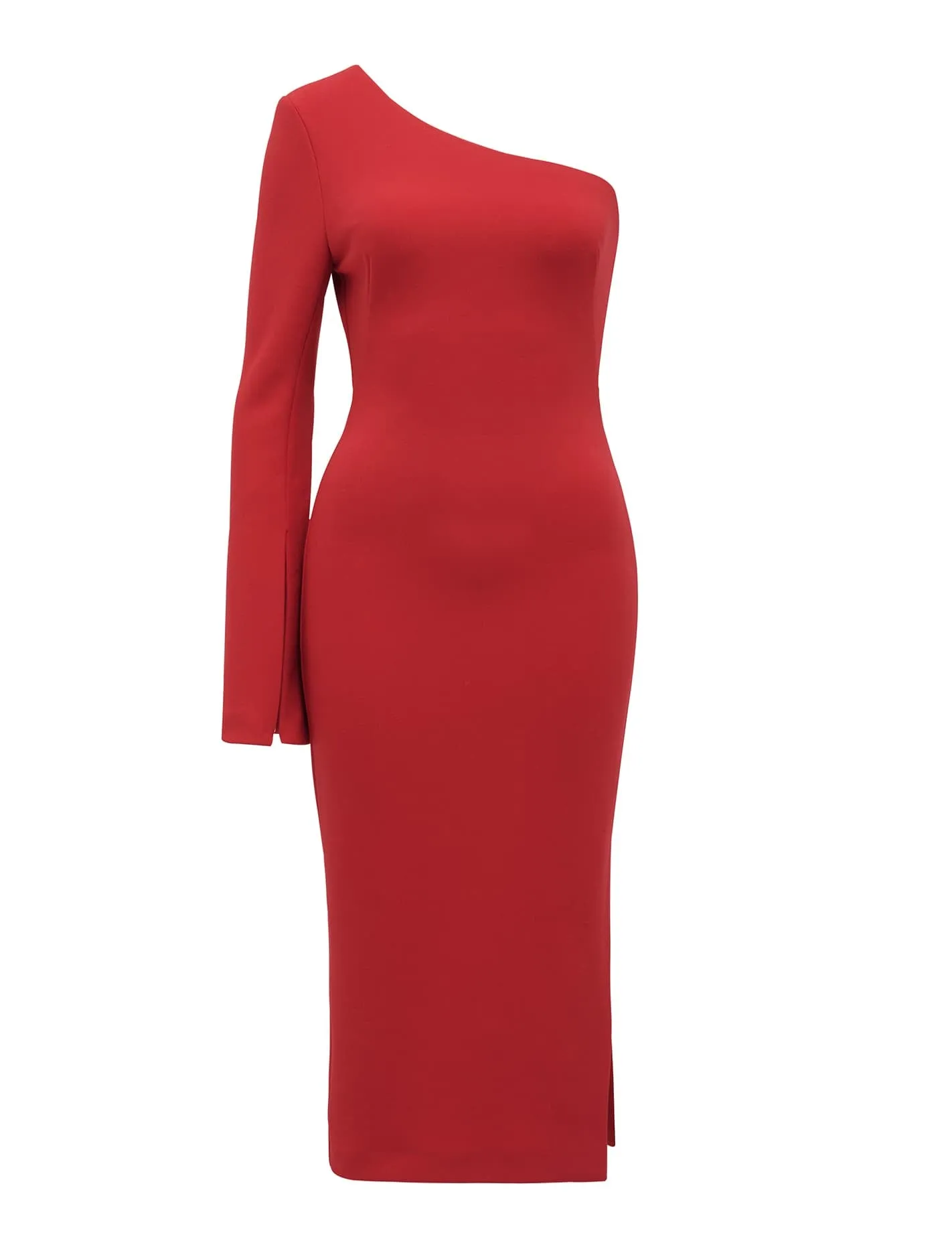 Loridana Flared One Sleeve Bodycon Midi Dress