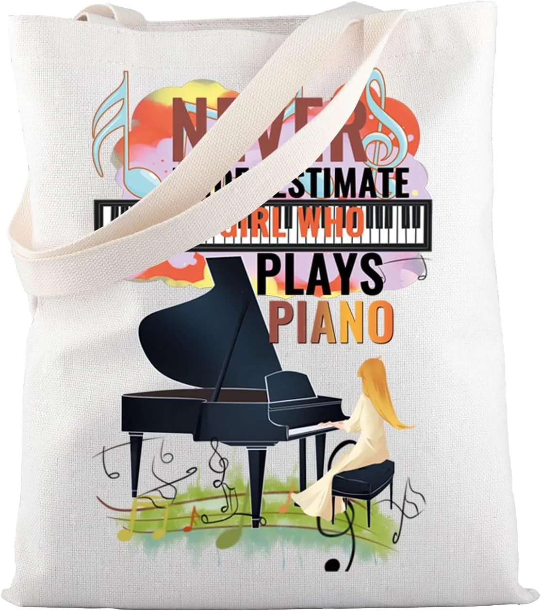 MBMSO Piano Music Tote Bag - Perfect for Piano Players & Lovers - Shoulder Bag