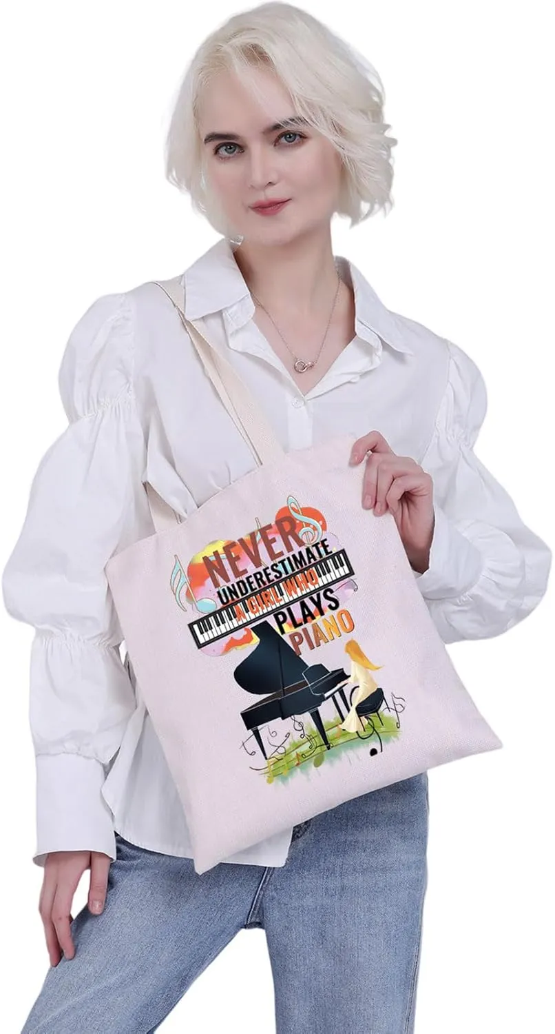 MBMSO Piano Music Tote Bag - Perfect for Piano Players & Lovers - Shoulder Bag