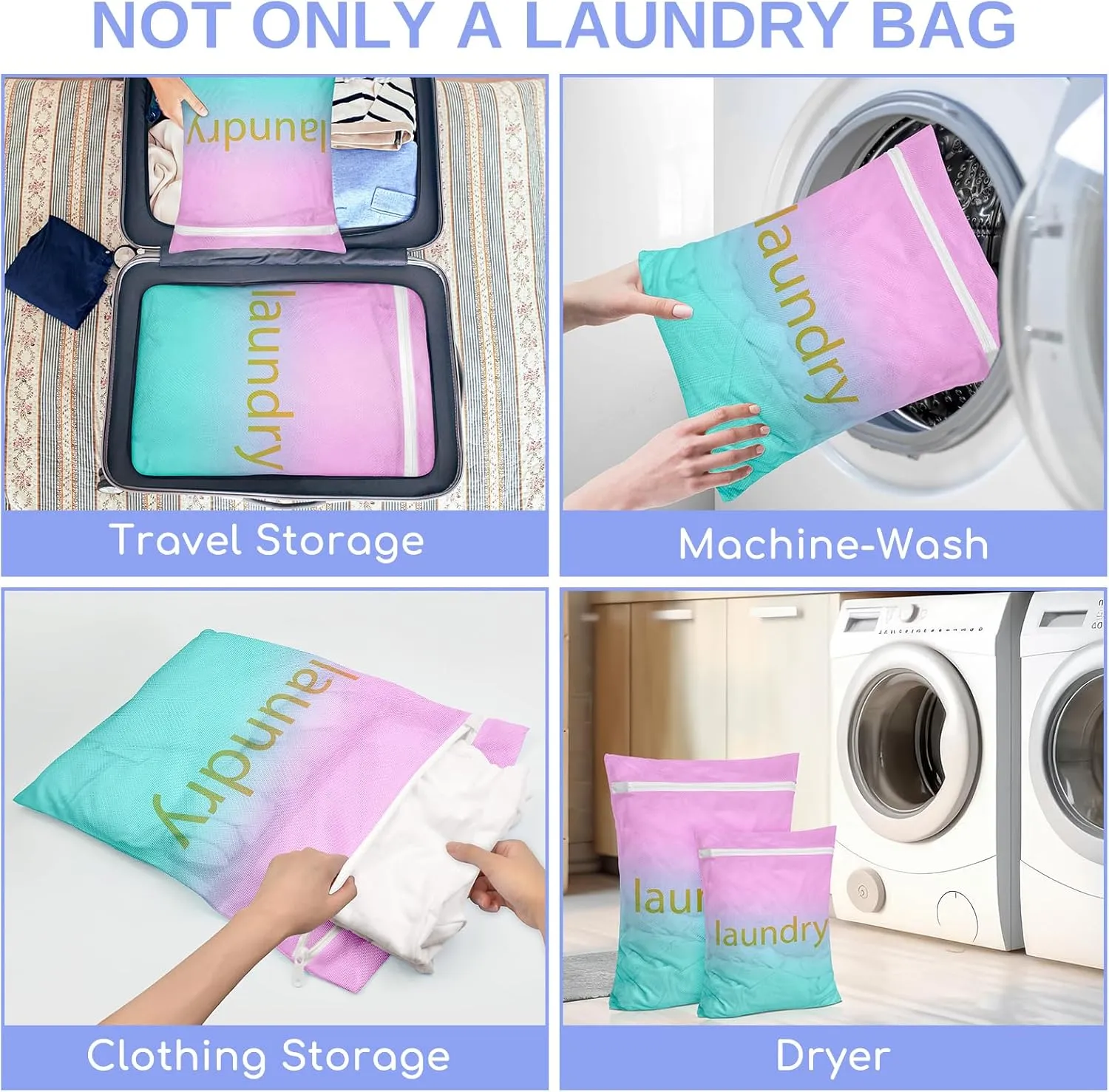 Mesh Laundry Bag for Delicates, Wash Bag for Underwear and Lingerie, Travel Storage Organize Bag, Makeup Organizer Bag