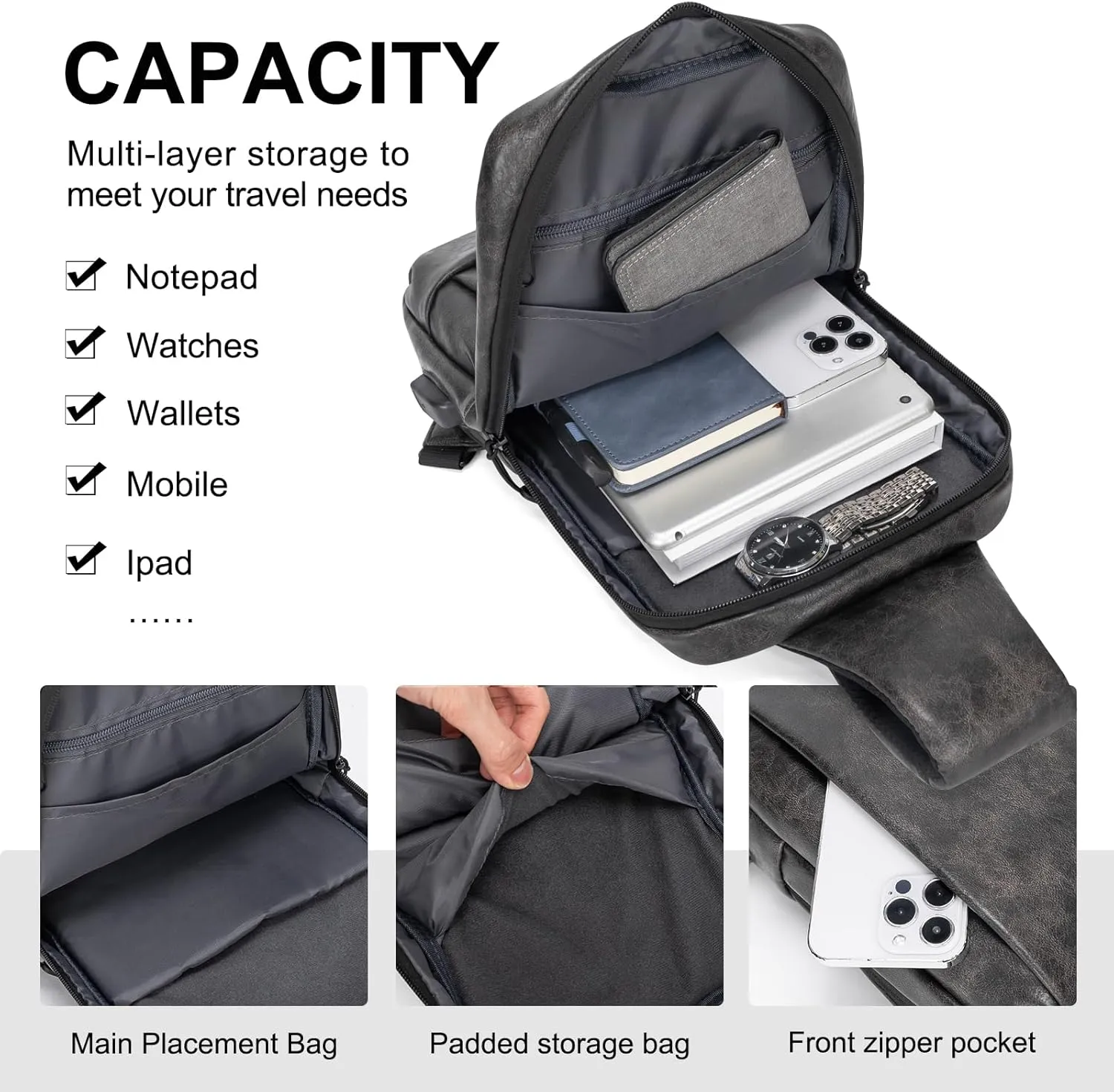 Messenger Bag Sling Bag Crossbody Shoulder Bag for Men Women Travel Work Satchel Bags