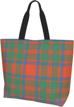 Modern Tartan Tote Bag For Women Weekender Travel Bag Reusable Grocery Bags Large Totes Handbags