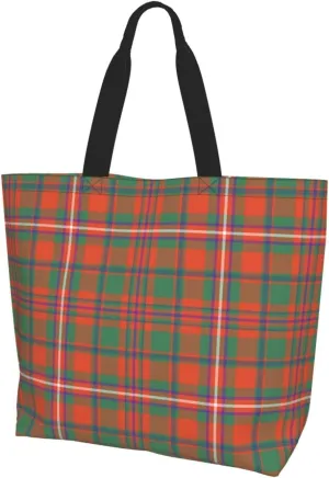 Modern Tartan Tote Bag For Women Weekender Travel Bag Reusable Grocery Bags Large Totes Handbags