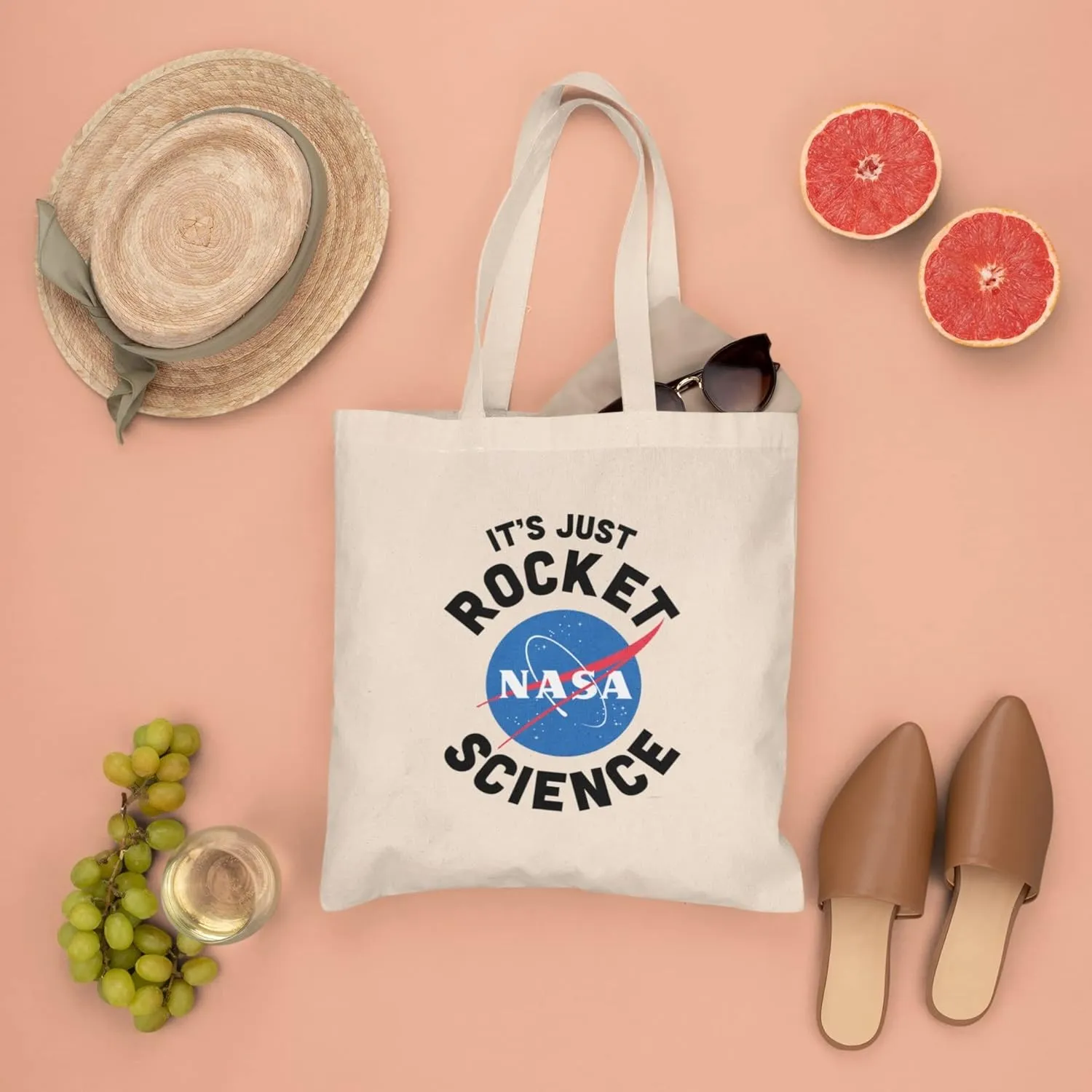 NASA Approved Its Just Rocket Science Funny Reusable Shopping Canvas Tote Bag