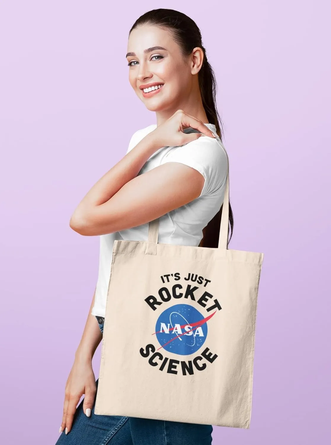 NASA Approved Its Just Rocket Science Funny Reusable Shopping Canvas Tote Bag