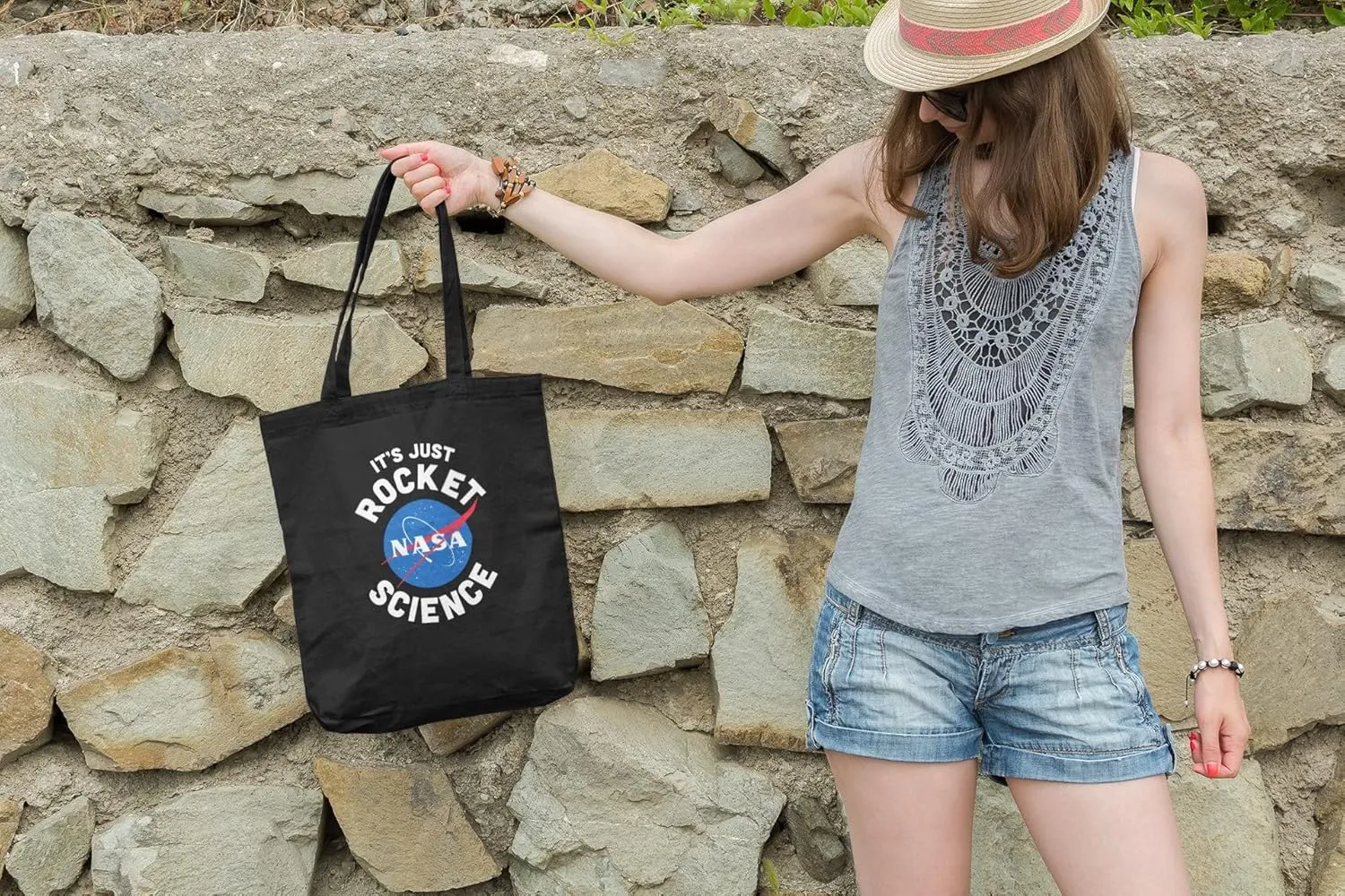 NASA Approved Its Just Rocket Science Funny Reusable Shopping Canvas Tote Bag