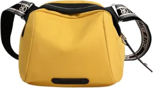 New Fashionable Casual Shoulder Bag Lightweight Nylon Fabric Women Crossbody Bags Mens Messenger Tote (Yellow, One Size)
